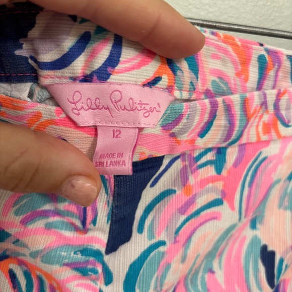 Lilly Pulitzer scalloped Shorts blue pink size 12 - Picture 7 of 8